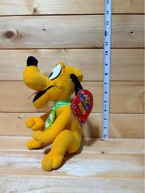 New Vintage Disney Store Pluto Plush Dog Stuffed Animal With Tags Toy Doll